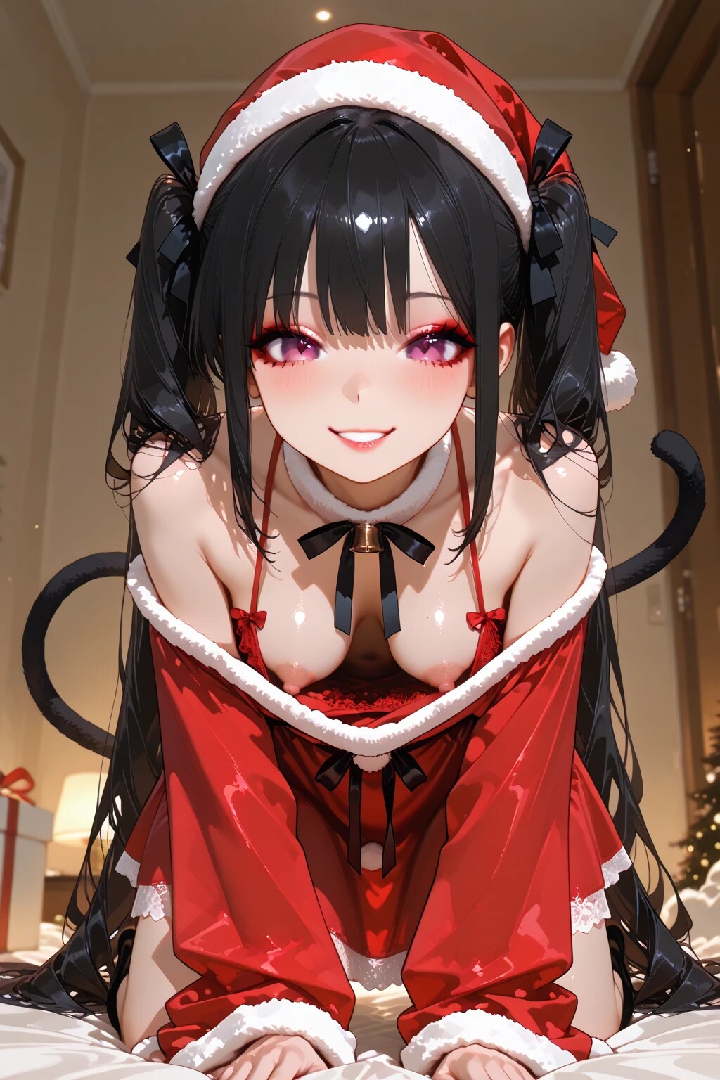 6枚:濃い目の化粧で胸チラ