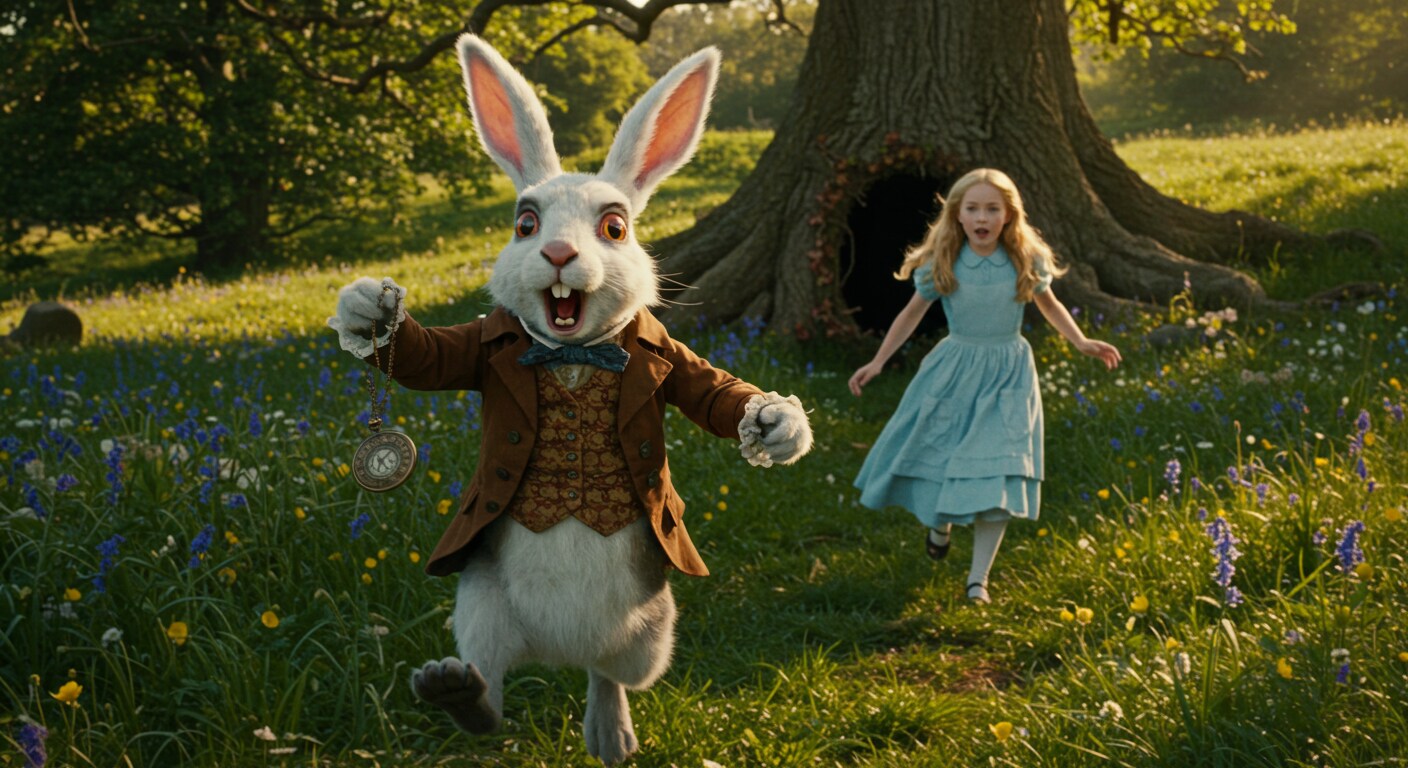 白ウサギを追って穴に落ちる冒頭シーン -2