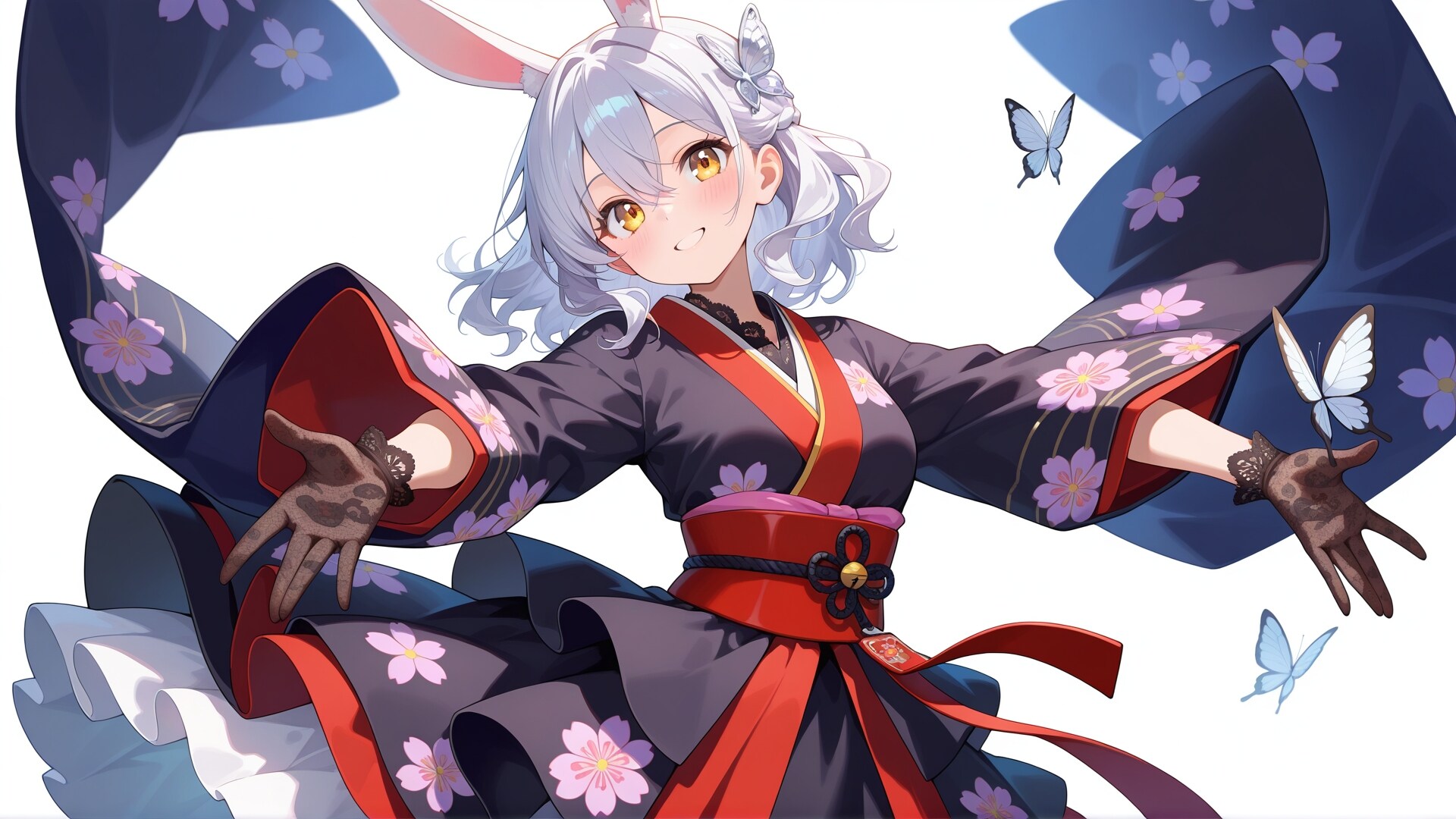 バタフライ着物コーデ