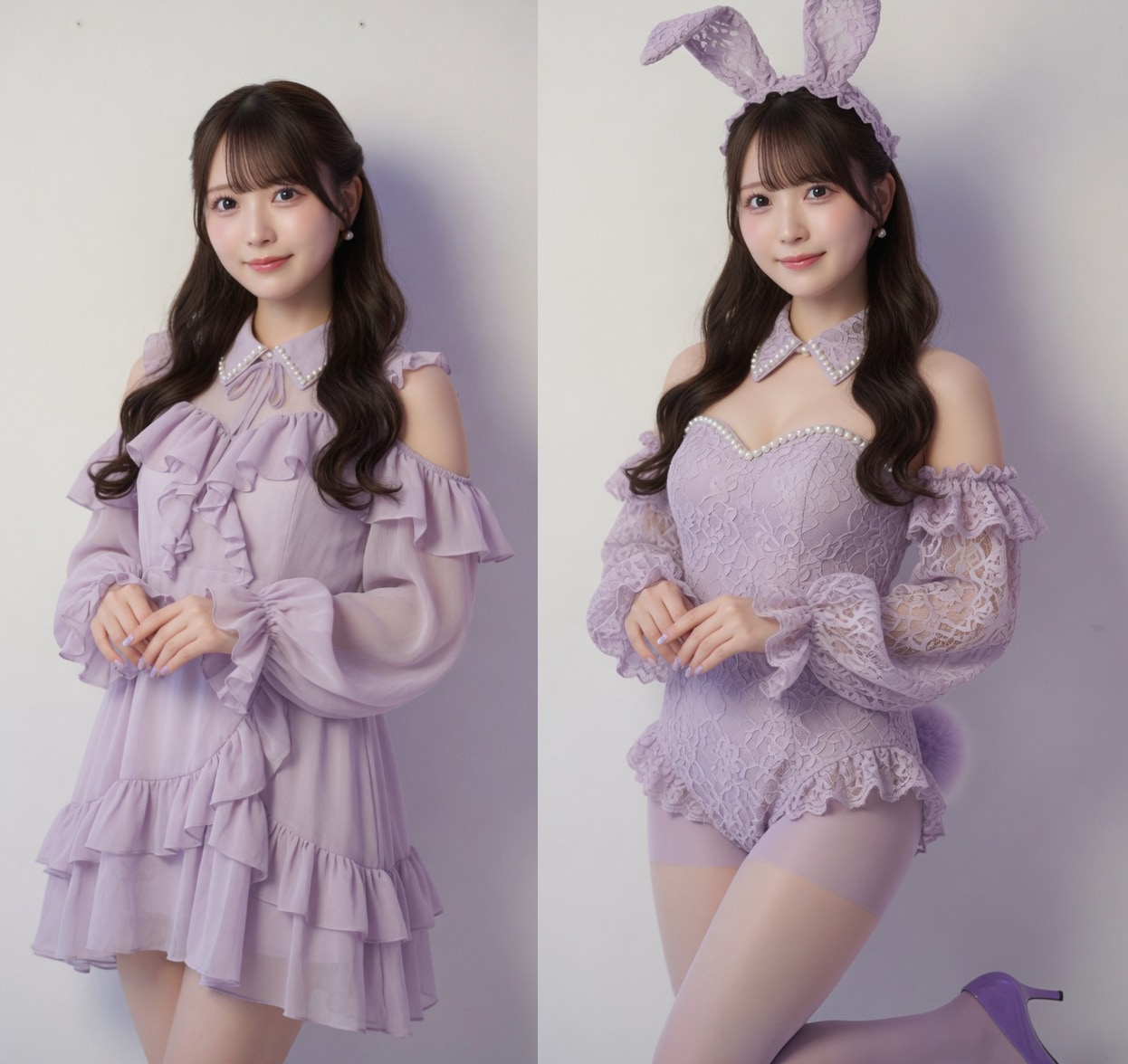[16枚]清楚系アイドル風女子のバニー姿