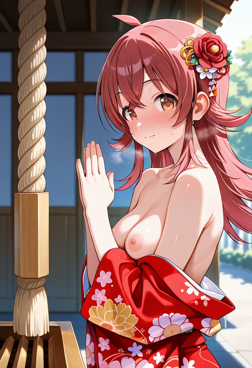 おっぱい丸出し初詣（小宮果穂）