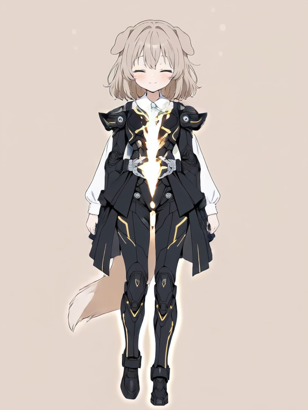 変身！イヌミミパワードスーツ ブラック！【パラパライラスト】