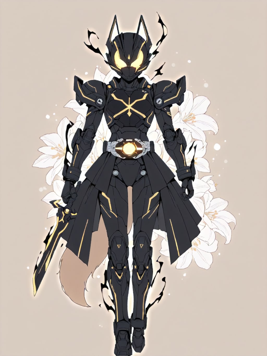 変身！イヌミミパワードスーツ ブラック！【パラパライラスト】