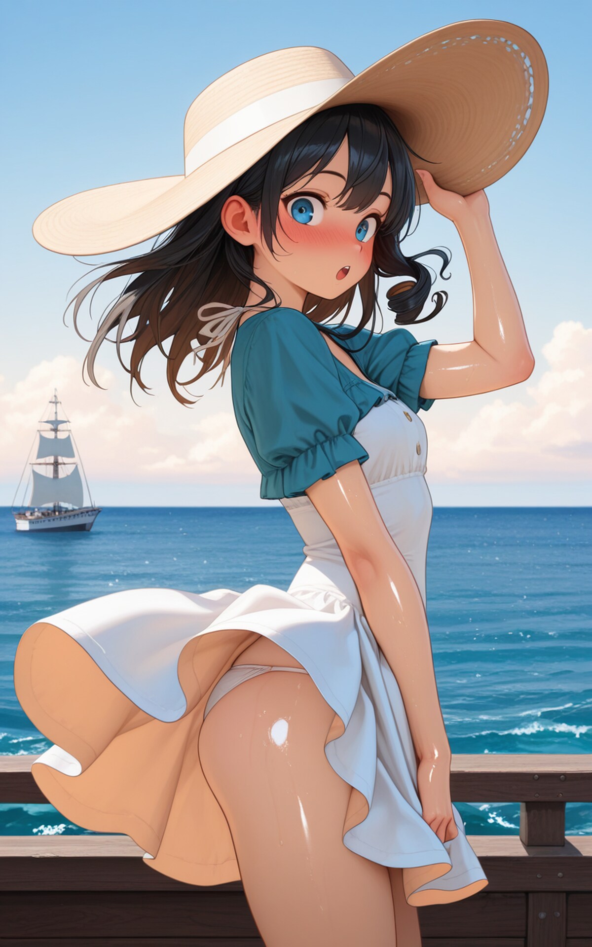 船上デート中に突風で・・・