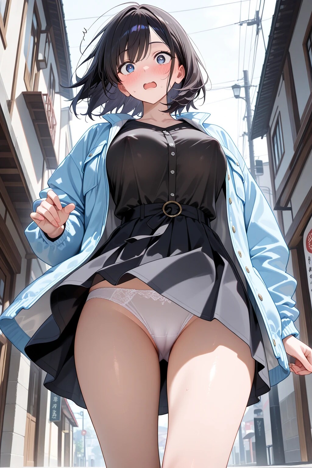 40枚：風が吹いてパンチラ