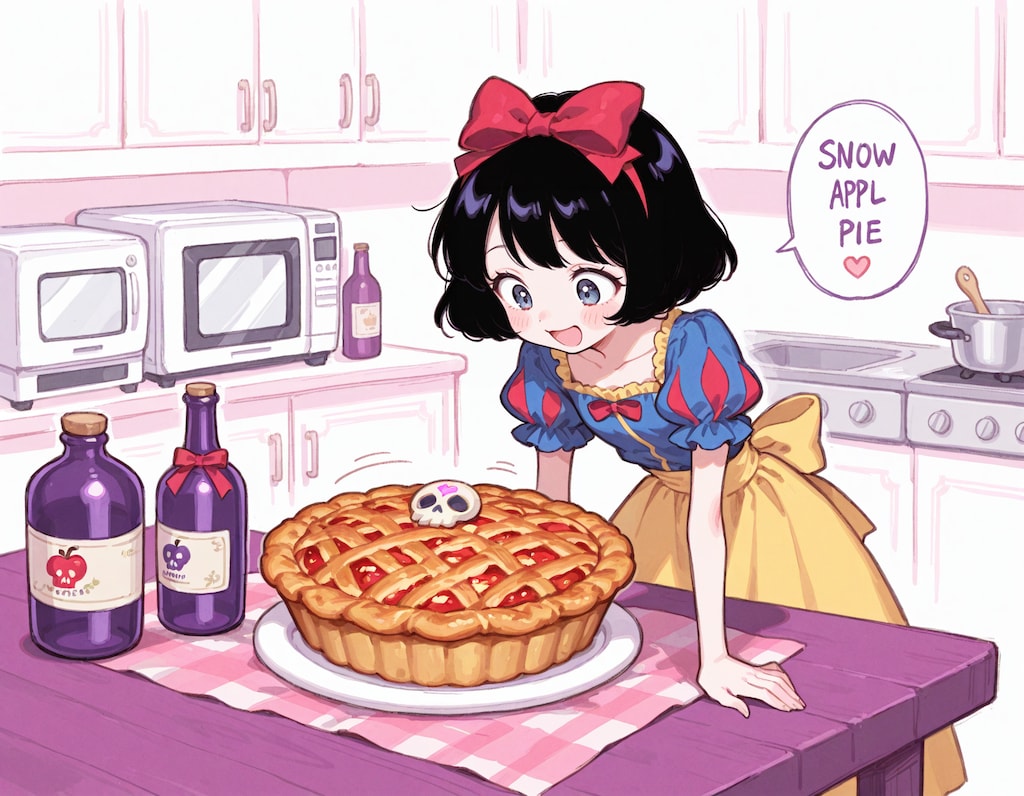 【制作過程】毒リンゴでアップルパイを作る白雪姫