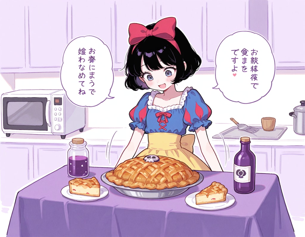【制作過程】毒リンゴでアップルパイを作る白雪姫