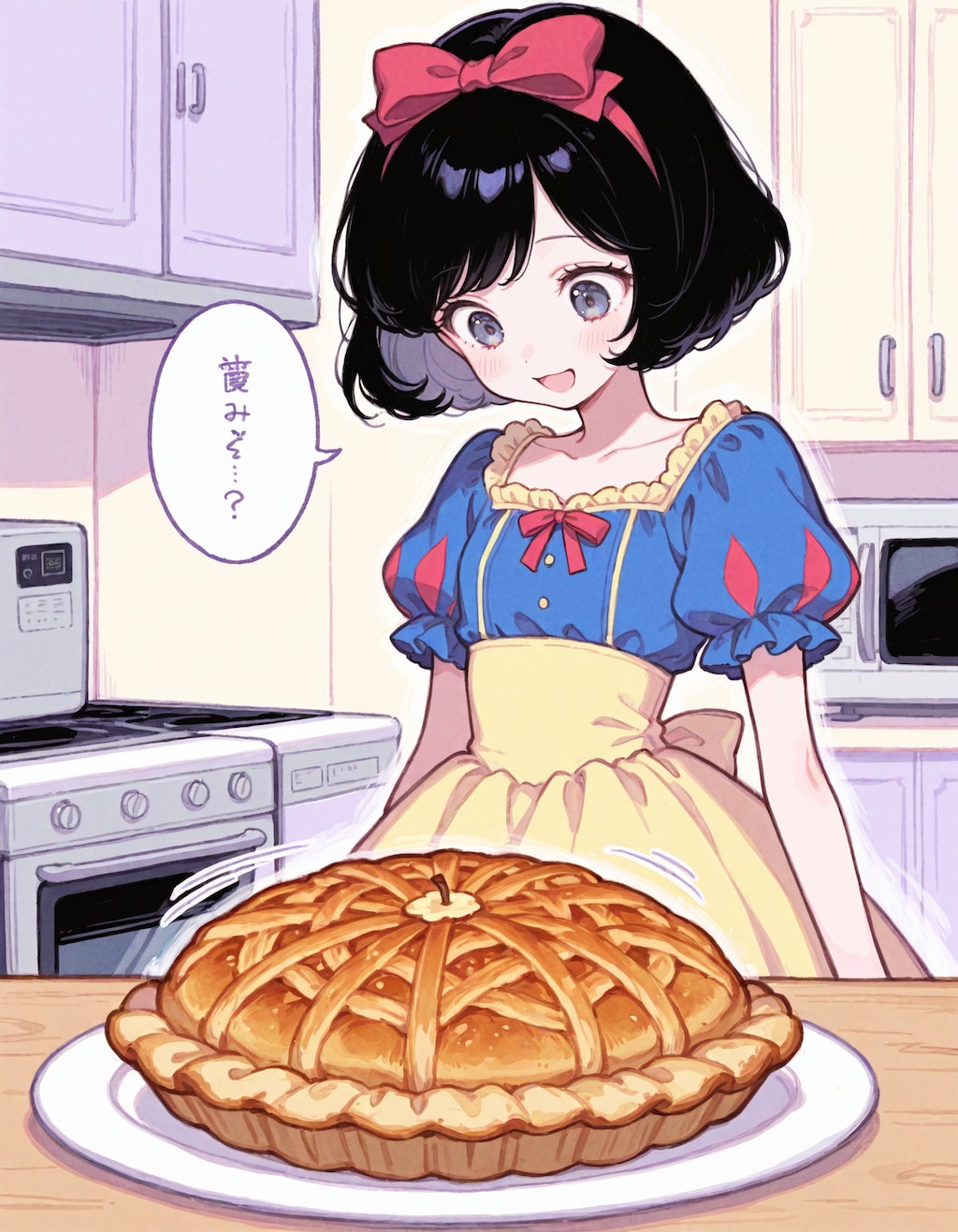 【制作過程】毒リンゴでアップルパイを作る白雪姫