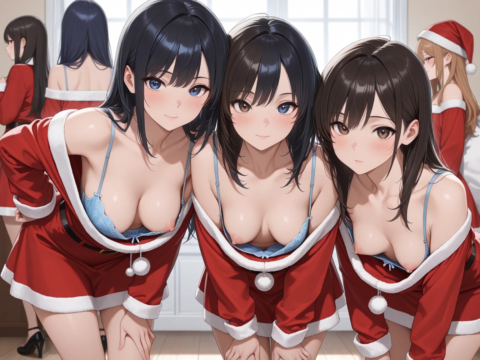 18枚:胸チラサンタたち