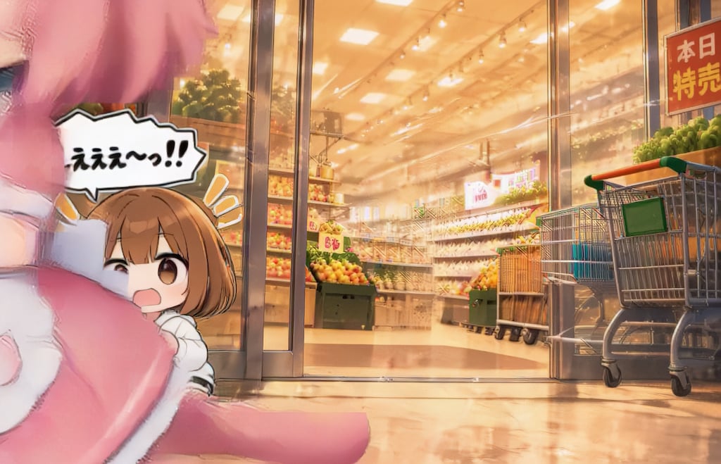 スーパーちちぷいで買い物へ【パラパライラスト４０】