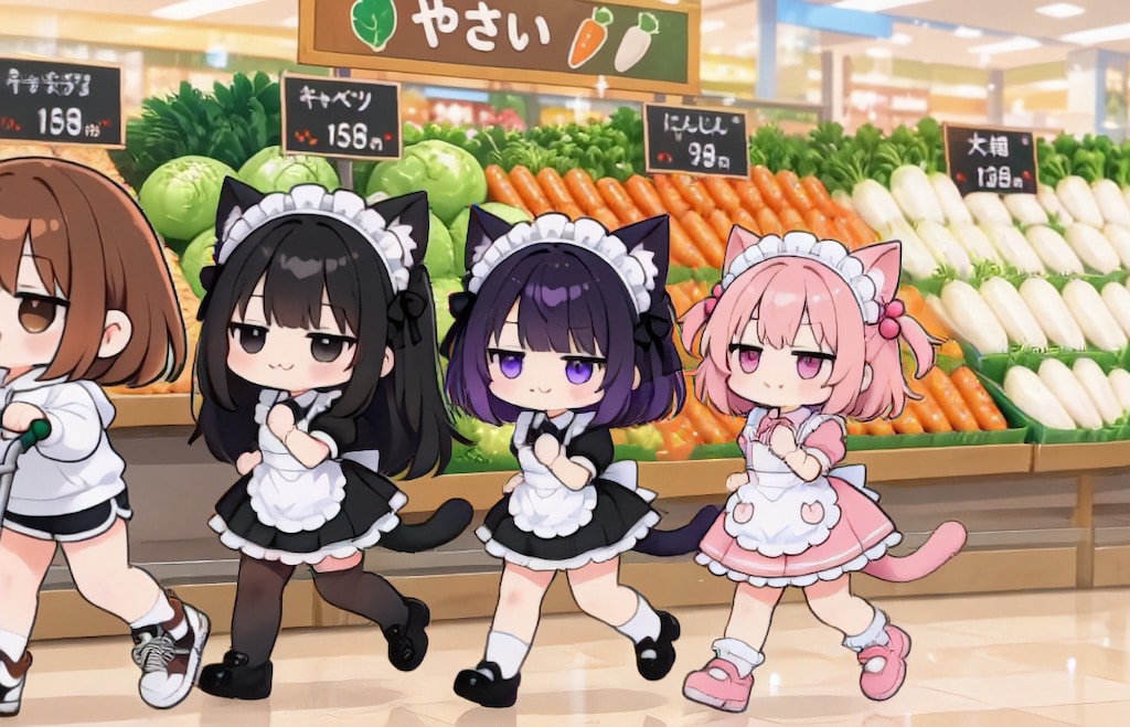 スーパーちちぷいで買い物へ【パラパライラスト４０】