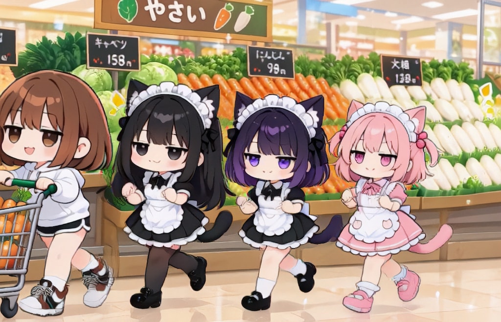 スーパーちちぷいで買い物へ【パラパライラスト４０】