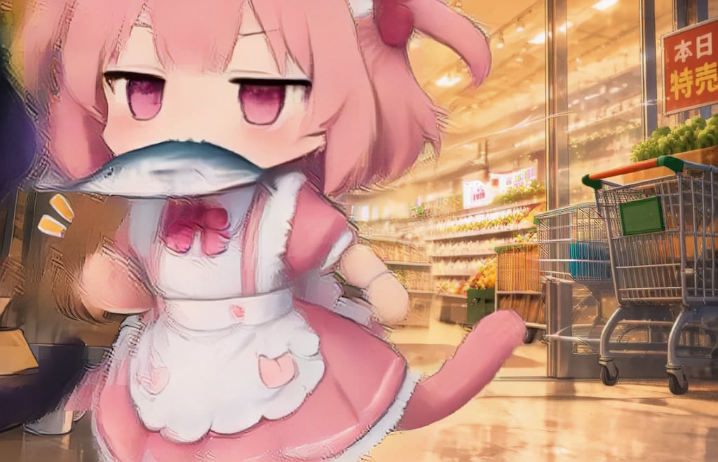 スーパーちちぷいで買い物へ【パラパライラスト４０】