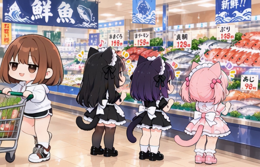 スーパーちちぷいで買い物へ【パラパライラスト４０】