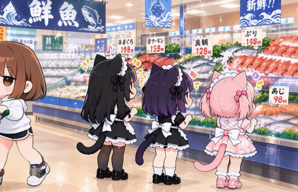 スーパーちちぷいで買い物へ【パラパライラスト４０】