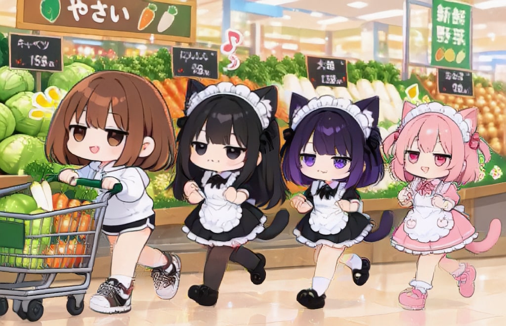 スーパーちちぷいで買い物へ【パラパライラスト４０】
