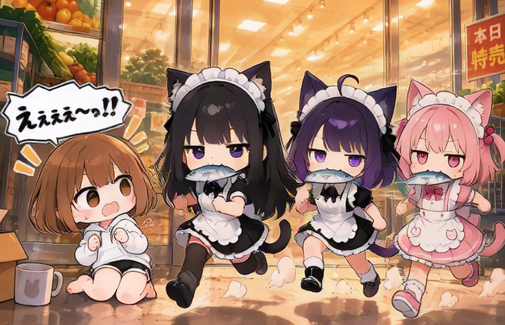スーパーちちぷいで買い物へ【パラパライラスト４０】