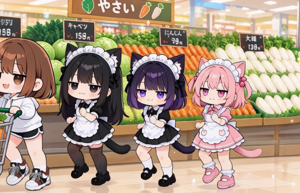 スーパーちちぷいで買い物へ【パラパライラスト４０】