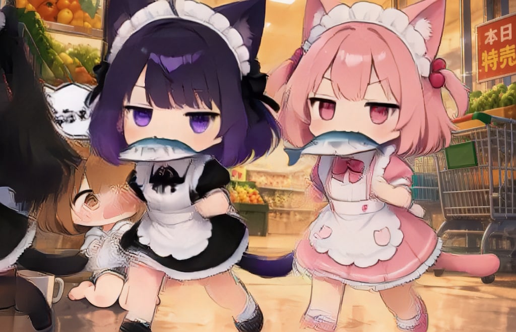 スーパーちちぷいで買い物へ【パラパライラスト４０】