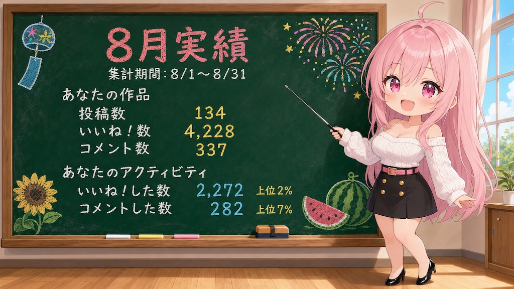 2026年8月実績 2ヶ月目