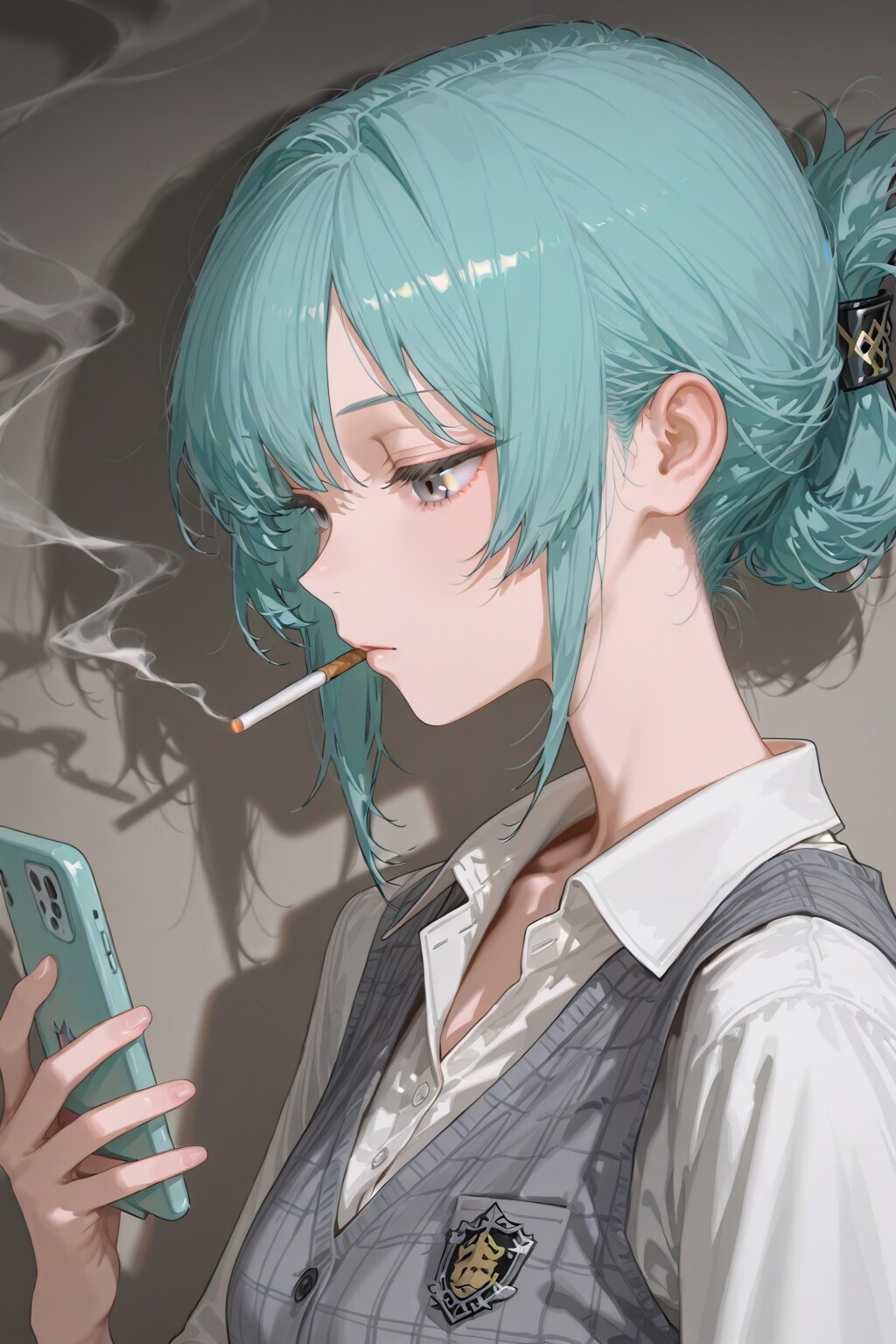 休憩する少女。