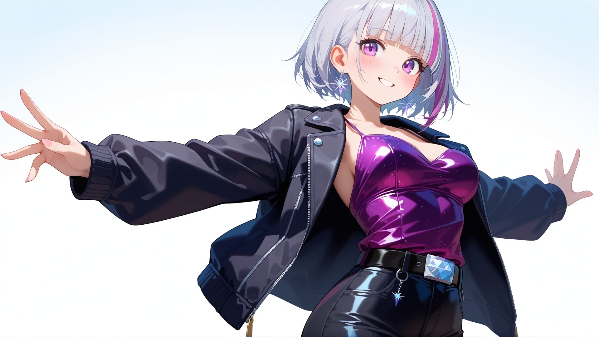 スモーキーパープル・パンクコーデ