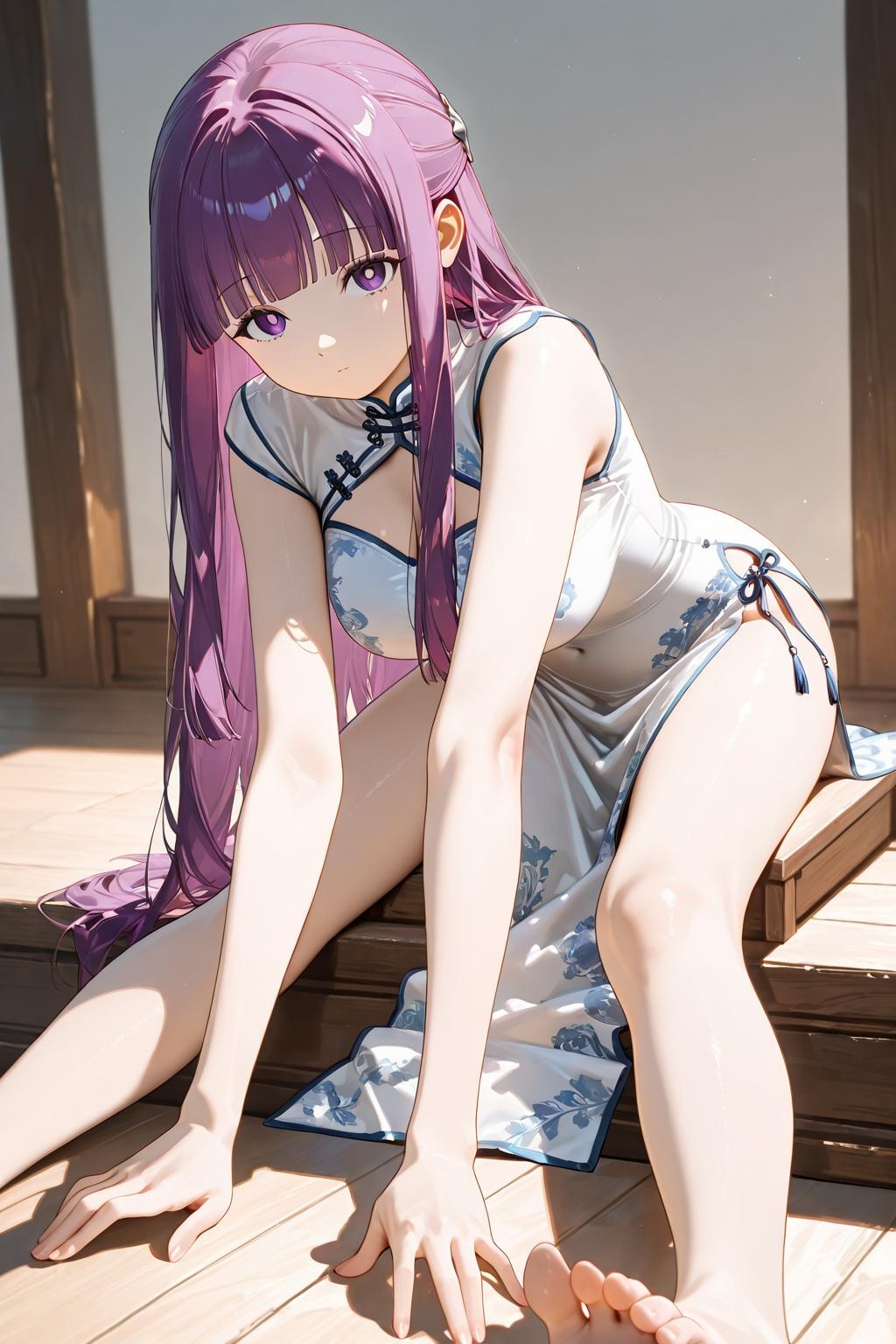 チャイナドレスのフ〇ーレン様とフ〇ルンちゃん