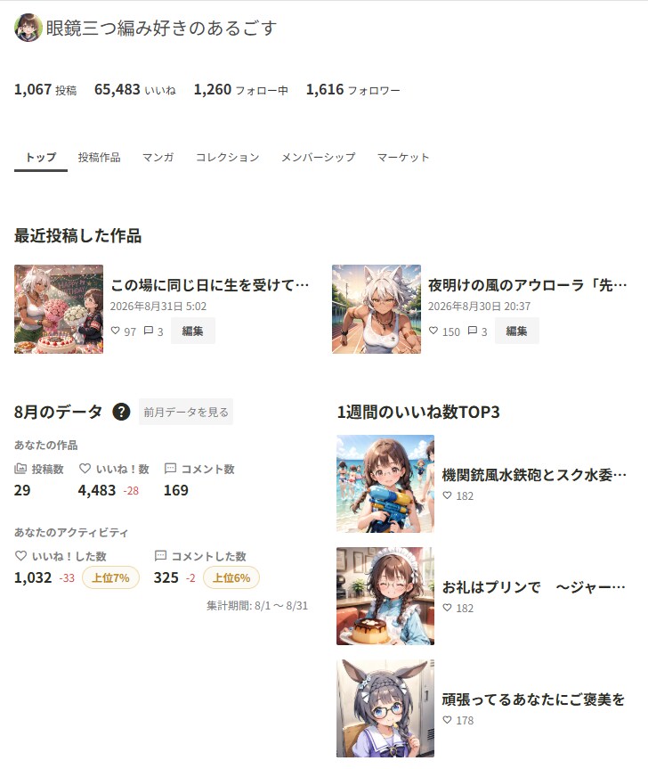 ８月の実績を上げてみた