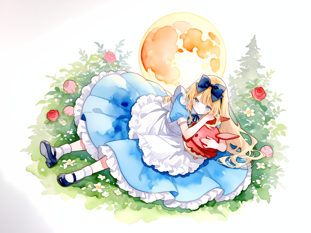 月とアリス ボツイラスト