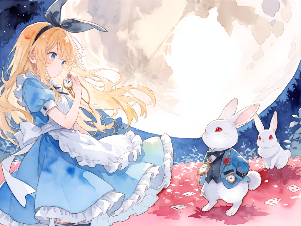 月とアリス ボツイラスト