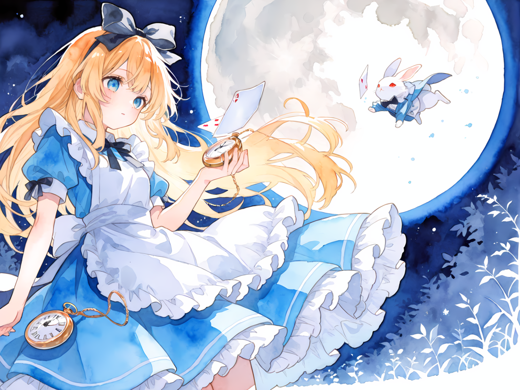月とアリス ボツイラスト