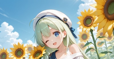終末世界のひまわり畑