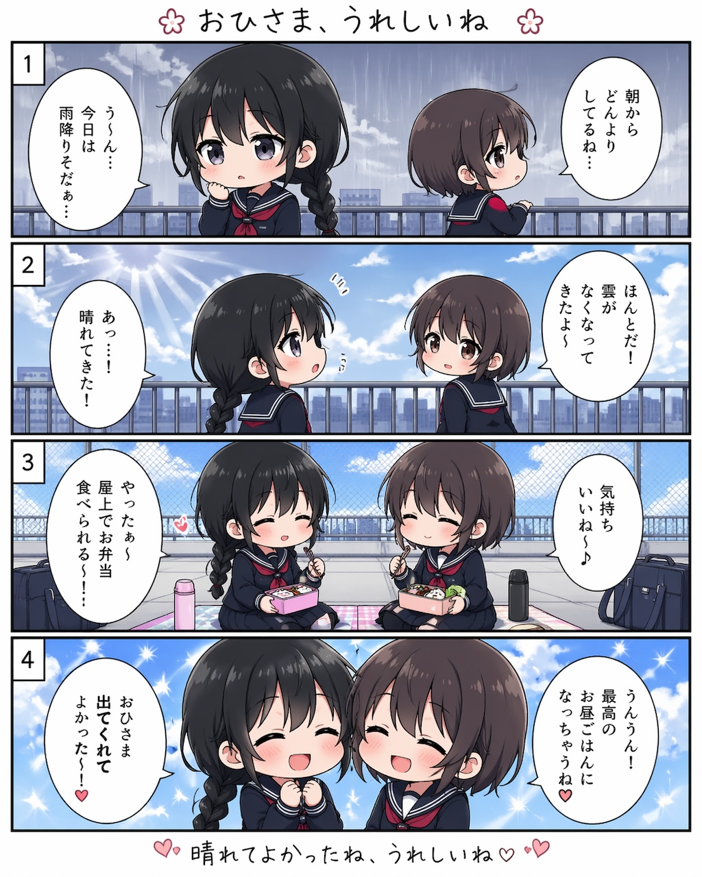 お昼は屋上で