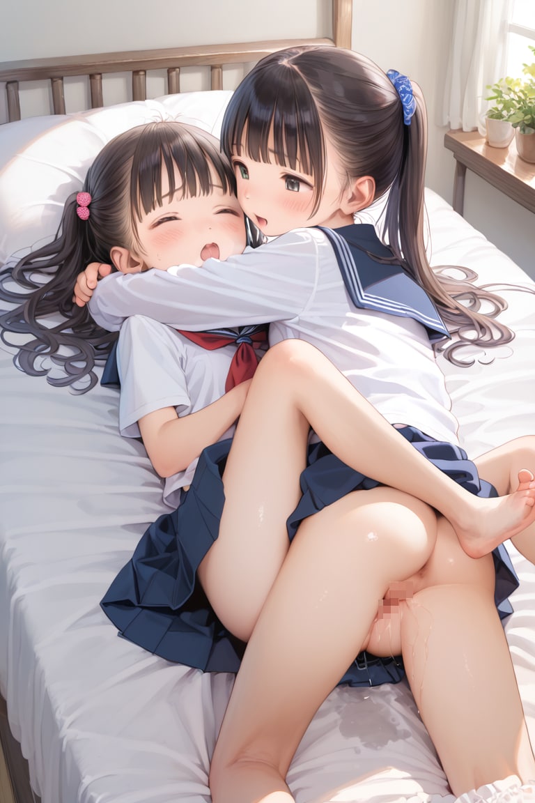 セーラー服〇リJ〇ちゃんたちが百合プレイで貝合わせ（12枚）