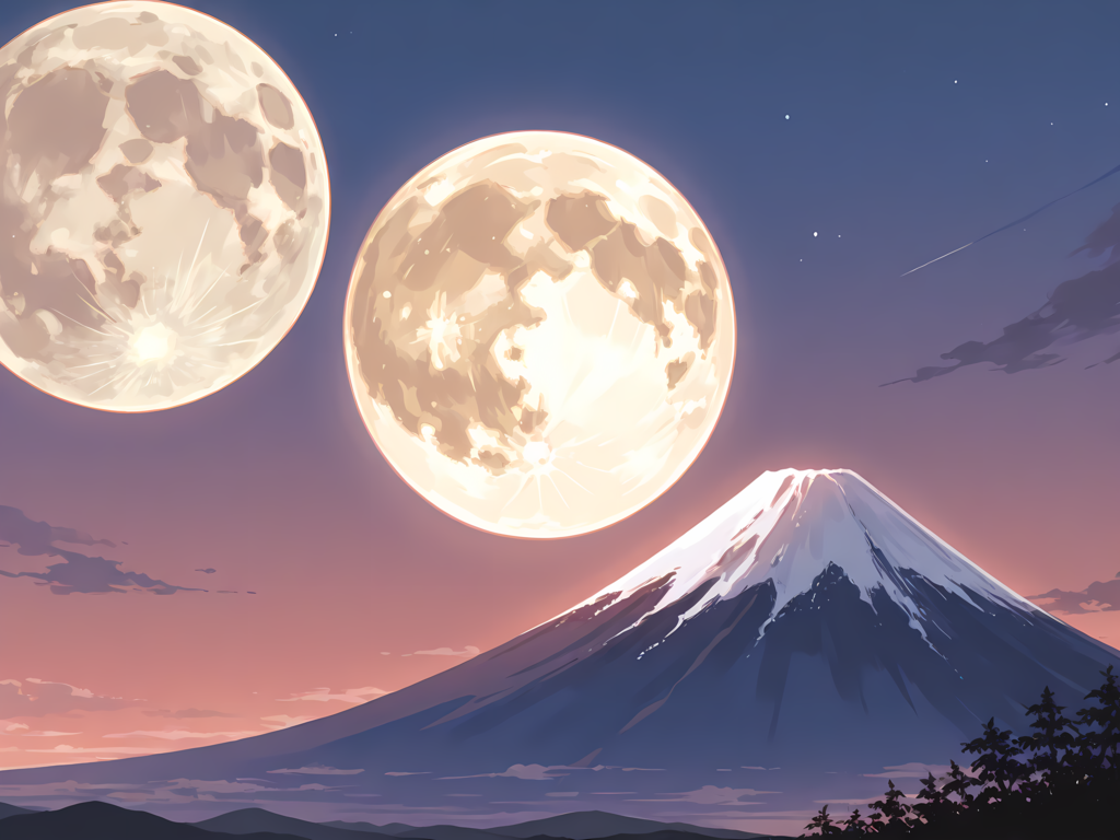 月と富士 ボツイラスト