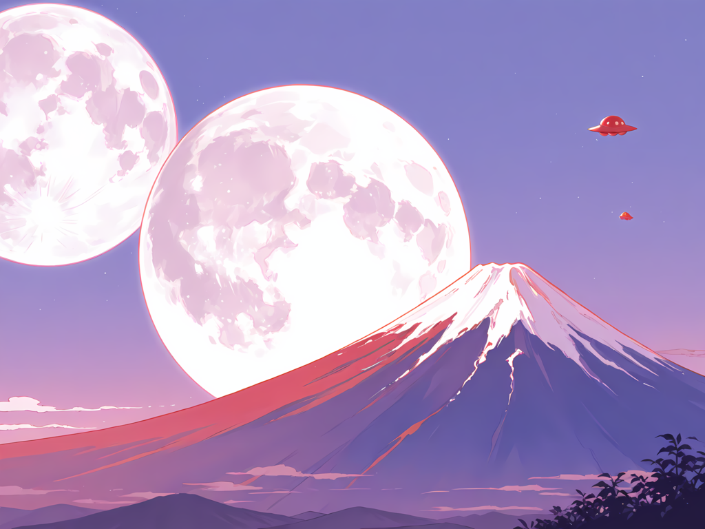 月と富士 ボツイラスト