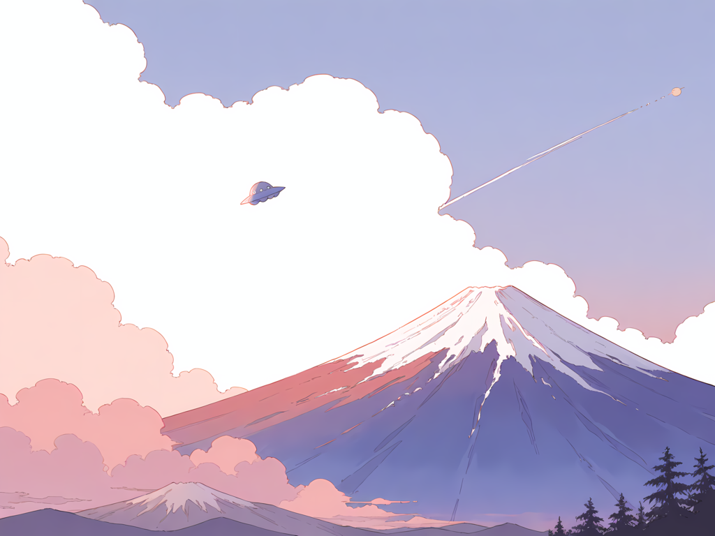 月と富士 ボツイラスト
