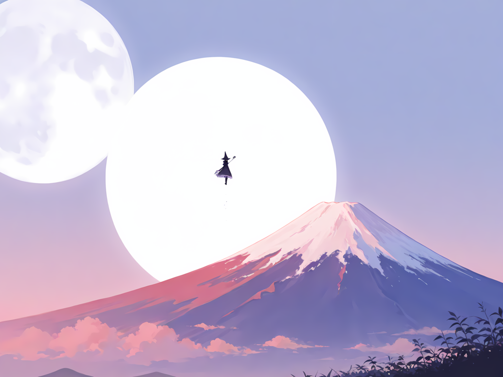 月と富士 ボツイラスト