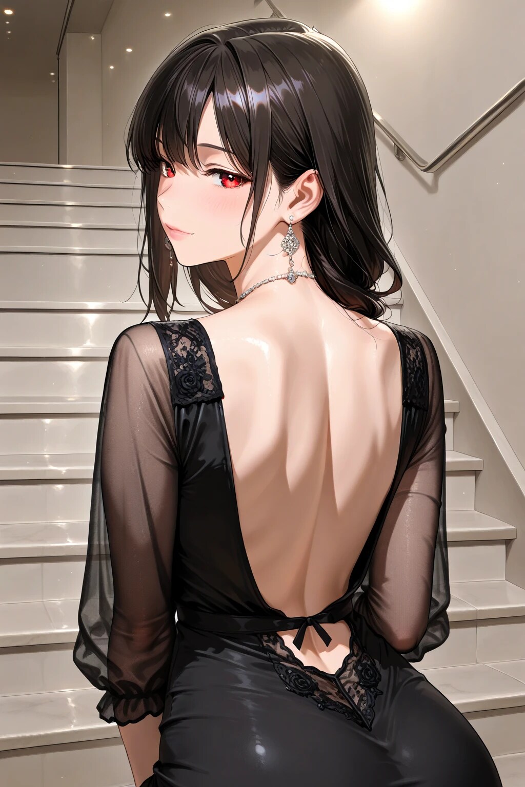 10枚：背中とヒップがセクシーな黒ドレス