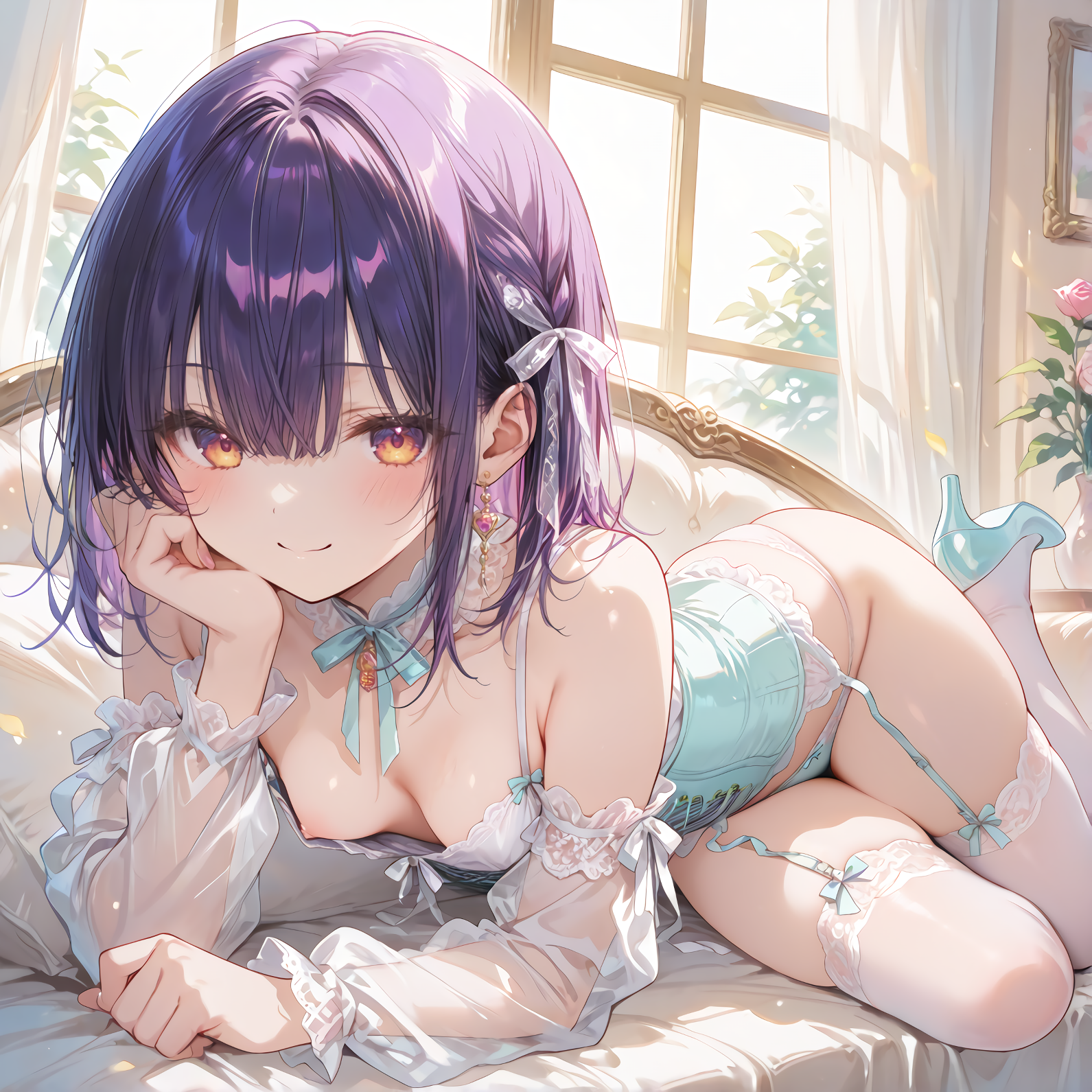 202511_パステルドレス胸チラ