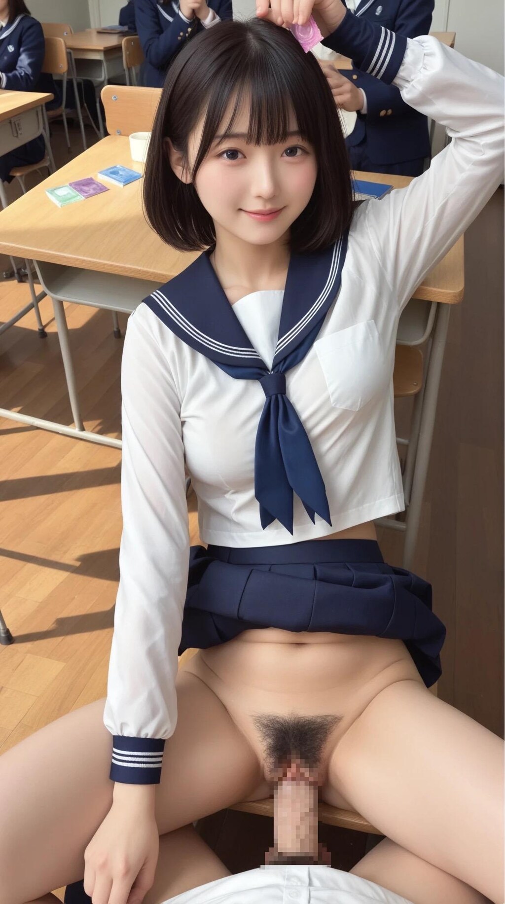 ゴム着用啓発ポスターの撮影風景