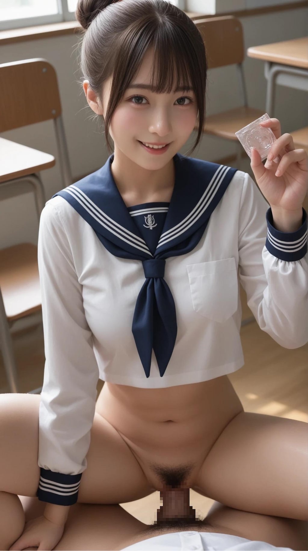 ゴム着用啓発ポスターの撮影風景