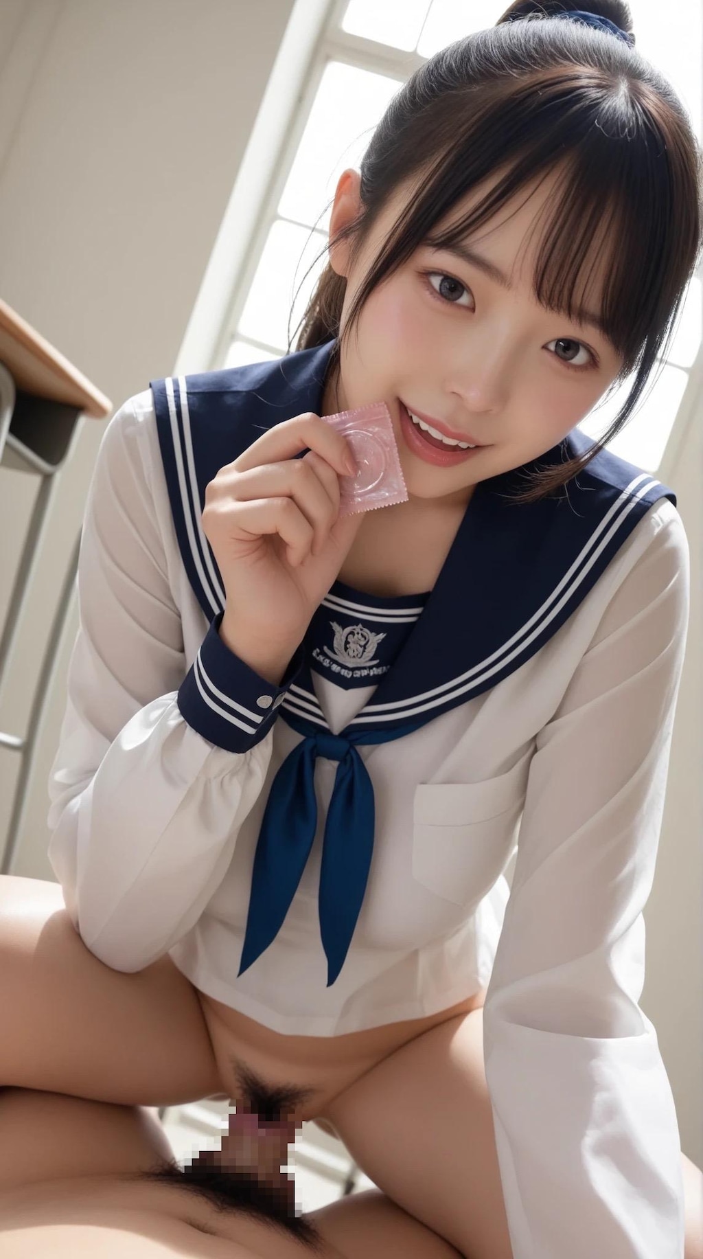 ゴム着用啓発ポスターの撮影風景
