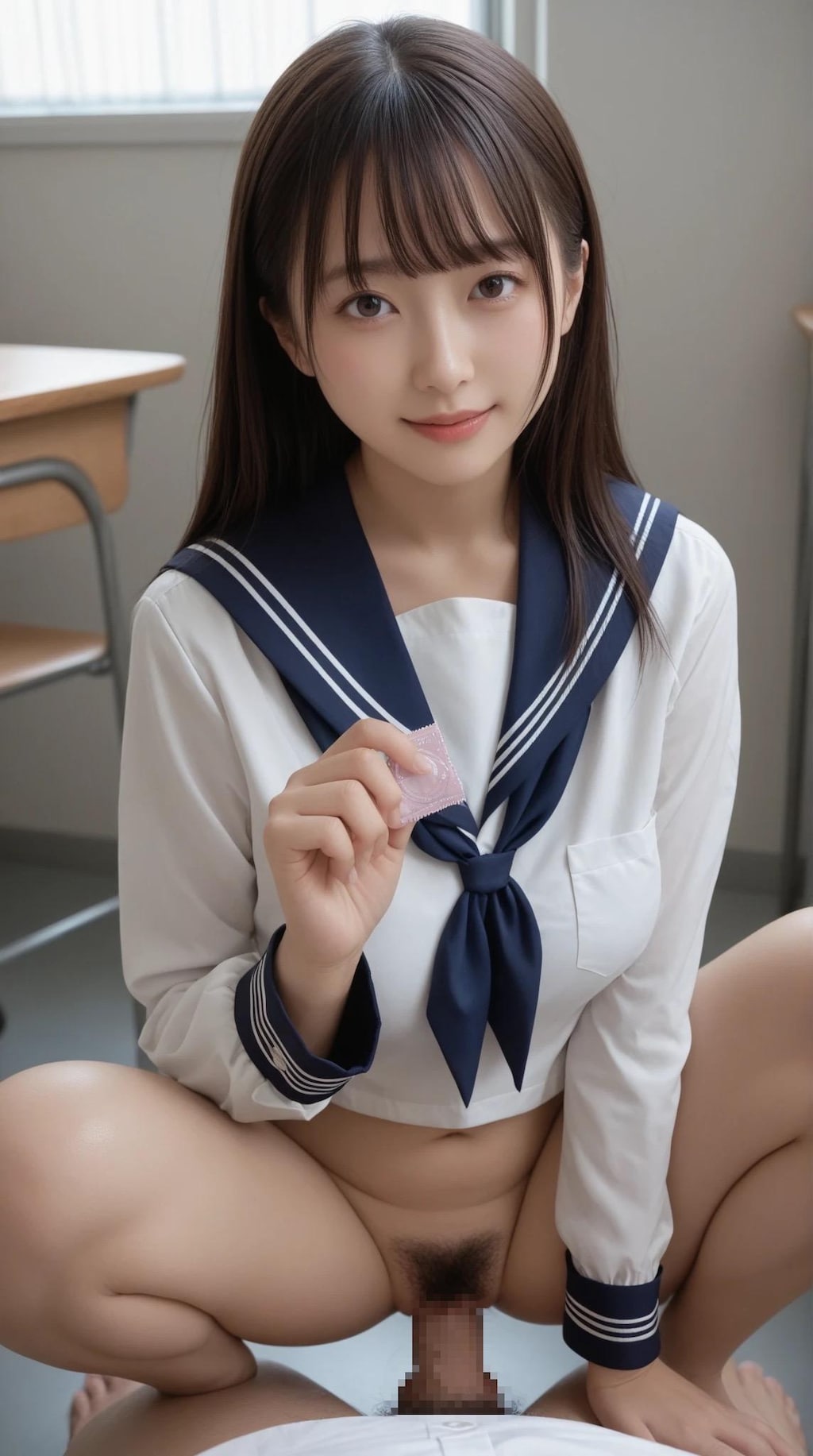 ゴム着用啓発ポスターの撮影風景