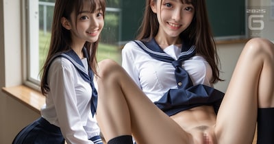 40枚)アナルの授業♡制服女子(オモテ*ウラ)