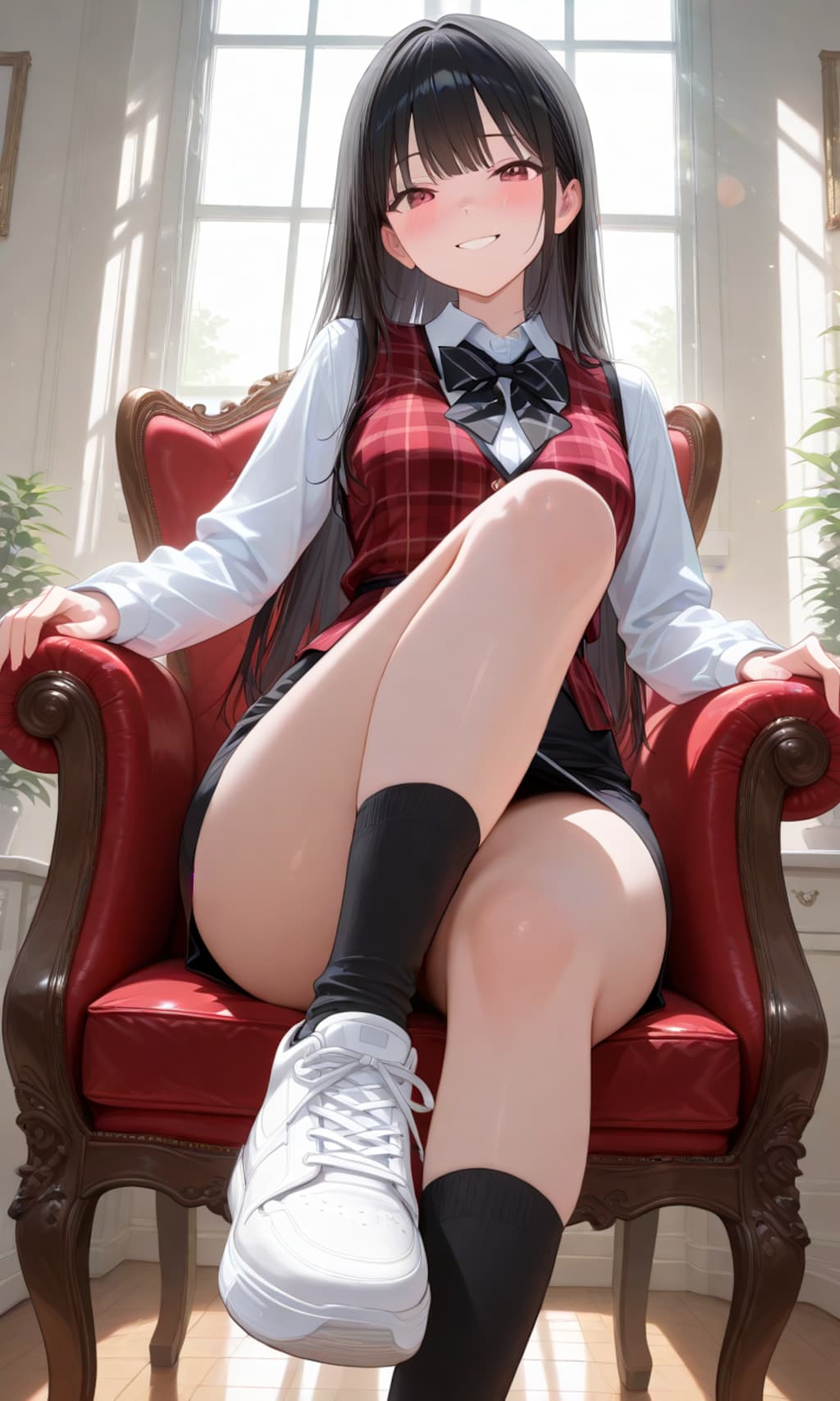 赤い制服の女の子