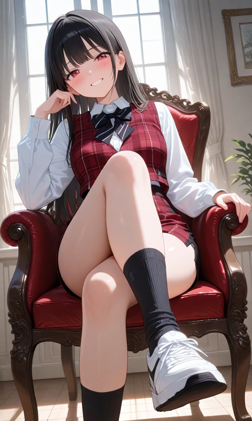 赤い制服の女の子