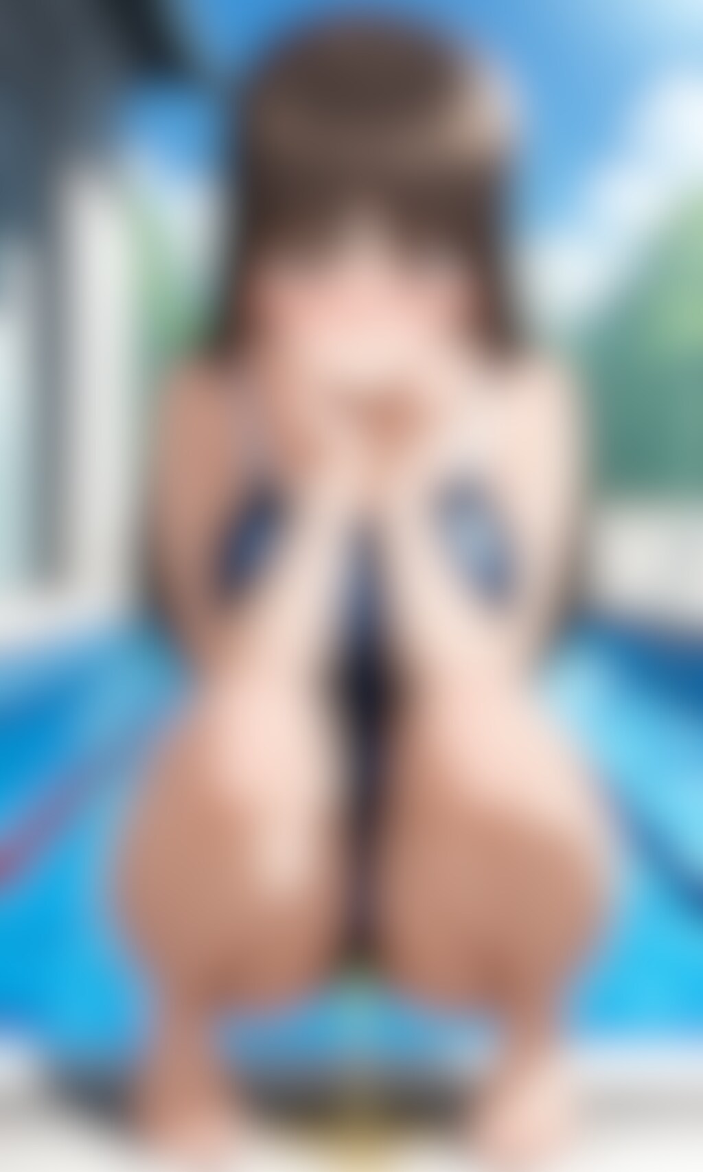 おしっこお漏らしチャレンジ【西〇しほ】(競泳タイプのスクール水着)