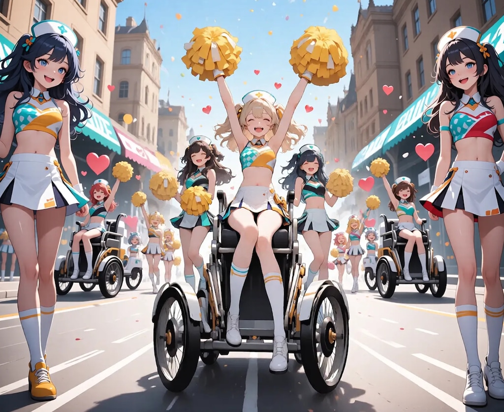 【作りすぎたでござる】チアナースのエレクトリック車椅子パレード