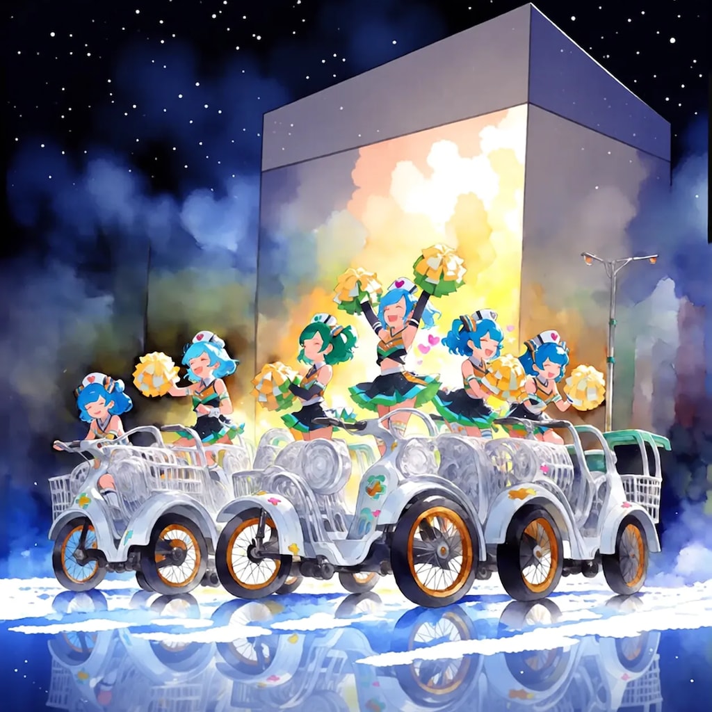 【作りすぎたでござる】チアナースのエレクトリック車椅子パレード